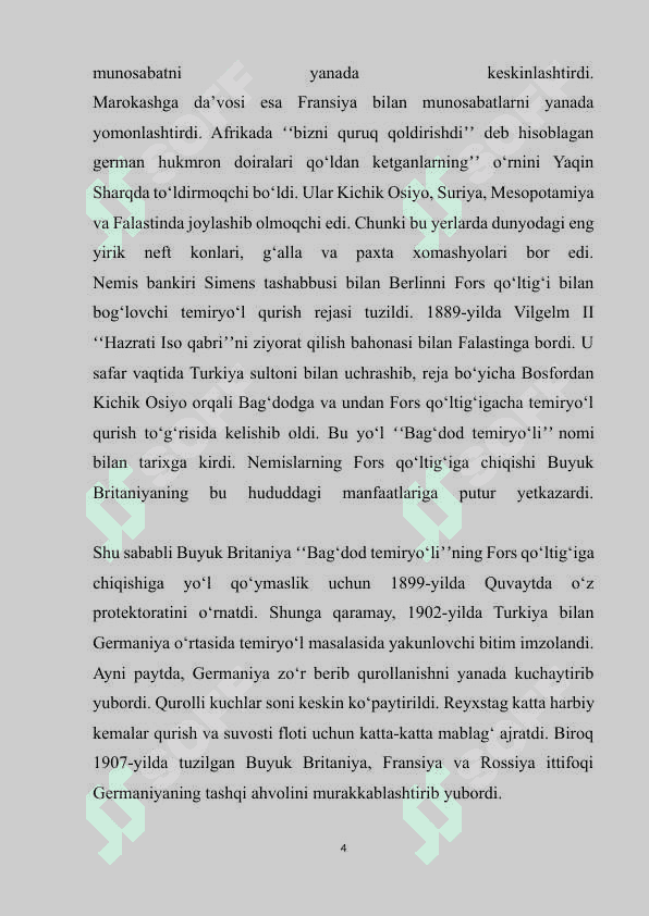 XIX asrning ikkinchi yarmida germaniyaning tashqi siyosati 4