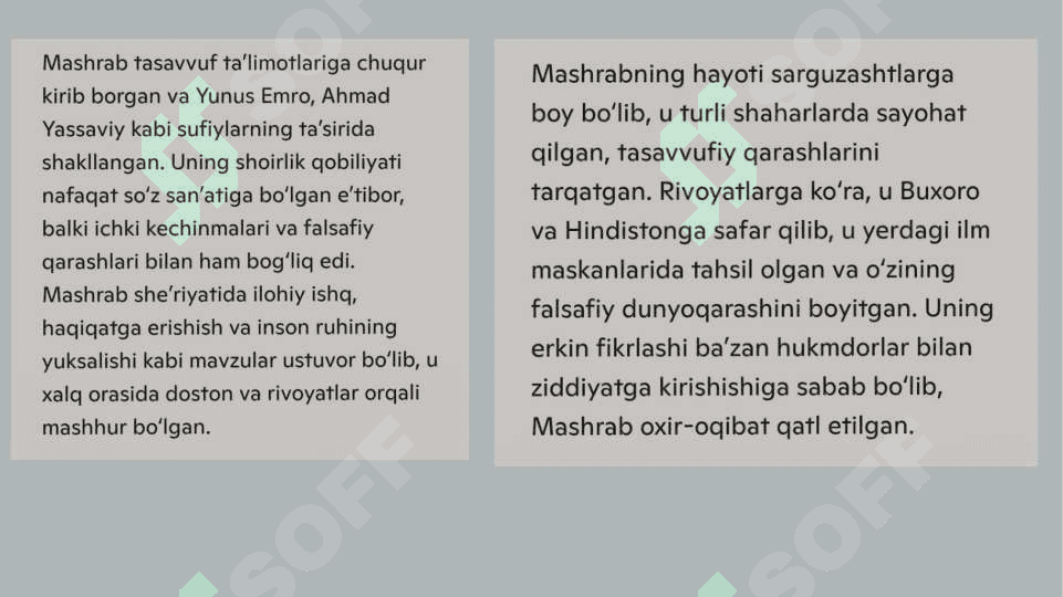 Qissayi Mashrab da Mashrab shaxsini yorituvchi rivoyatlarning  tahlili 7