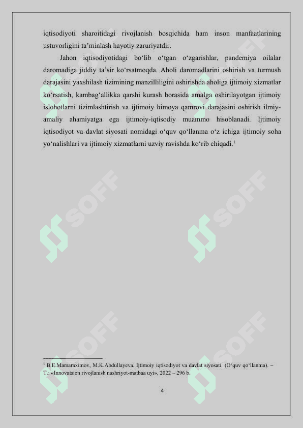 Iqtisodiyot va ijtimoiy rivojlanishda davlat byudjetining o’rni va ahamiyati. 4