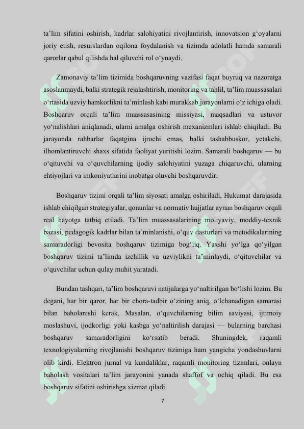 MAKTABNI BOSHQARISH VA UNGA RAHBARLIK QILISHNING QONUN QOIDALARI 7