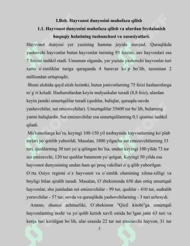 NOYOB VA YO'QOLIB BORAYOTGAN HAYVONLARNI HIMOYA QILISHGA DOIR DASTUR 3