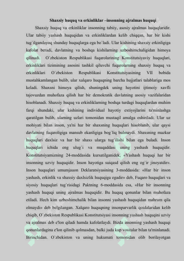 Fuqarolarning shaxsiy huquq va erkinliklari uning konstitutsiyada mustahkamlanishi 4