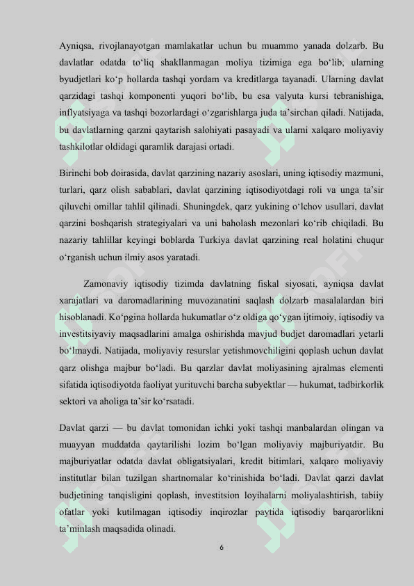 Rivojlangan mamlakatlarda davlat qarzi dinamikasi va tahlili Turkiya 6