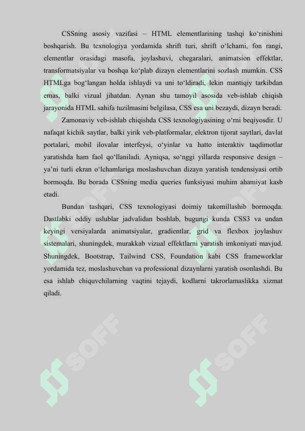 CSS HAQIDA UMUMIY TUSHUNCHA. CSS TURLALARI VA ULARNING QO‘LLANILISHI 3