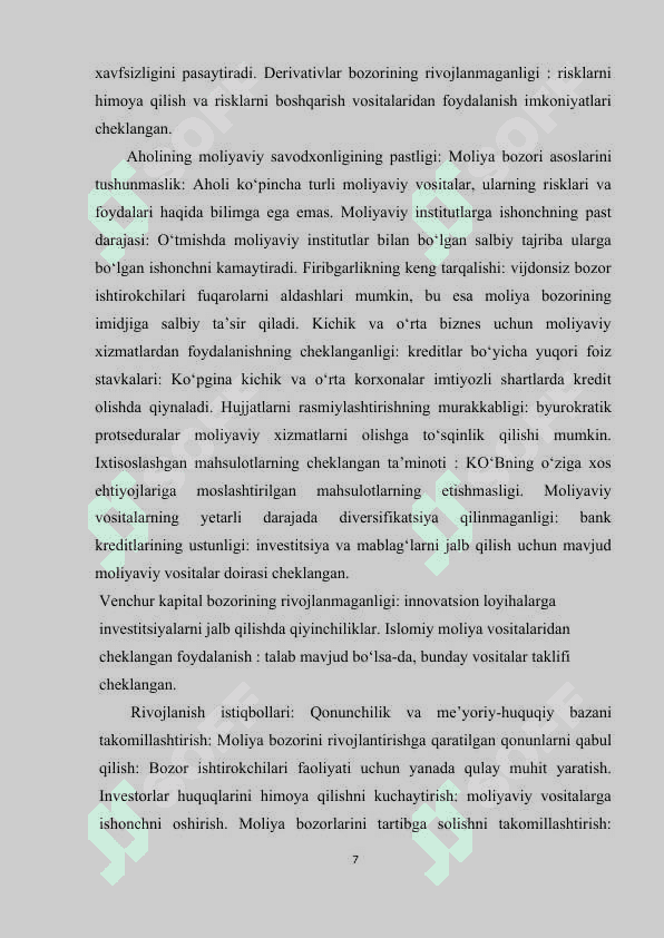 Moliya bozori ushtirokchilari va ularni  faoliyatini samaradorligini  oshirish 7