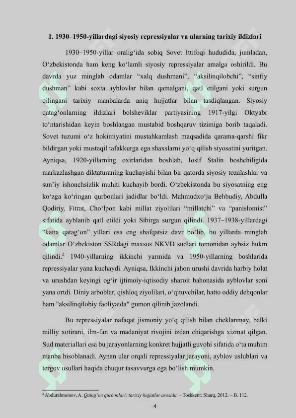 O’zbekiston xalq dushmanlariga oid sud materialari 4