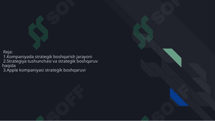 Kompaniyada strategik boshqarish jarayonini tashkil etish 2