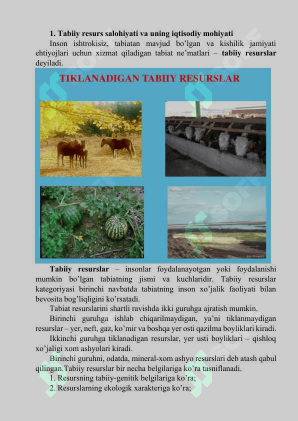 Mintaqalar tabiiy-resurs salohiyati va ularning hududiy taraqqiyotda tutgan o‘rni. 3