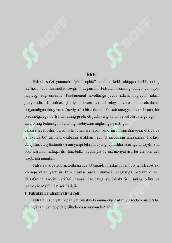 FALSAFANING PREDMETI VA ASOSIY VAZIFALARI 2