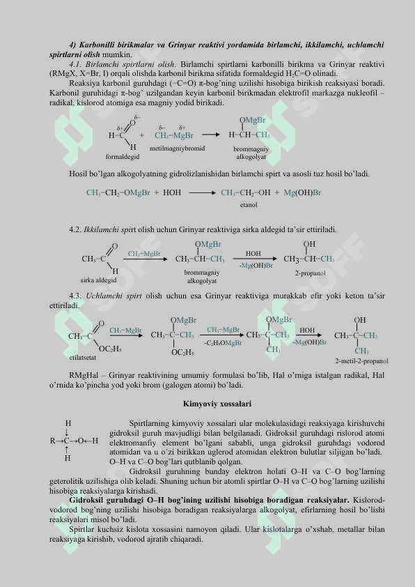 Gidroksil guruh saqlagan  birikmаlаr – spirtlar, fenollar 4
