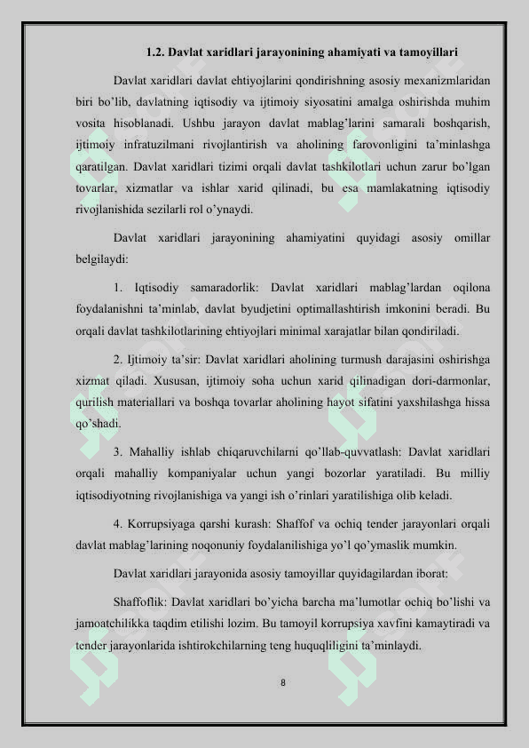Davlat ehtiyojlari uchun tovarlar yetkazib berish. 8
