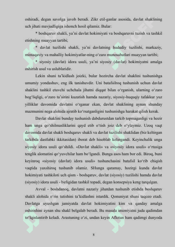 Davlatning tuzilish shakllari 8