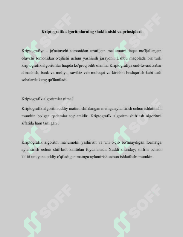 Tarmoqda Uzatilayotgan Axborot Konfidensialligini Ta'minlashda Kriptografik Algoritmlardan Foydalanish Holati 6