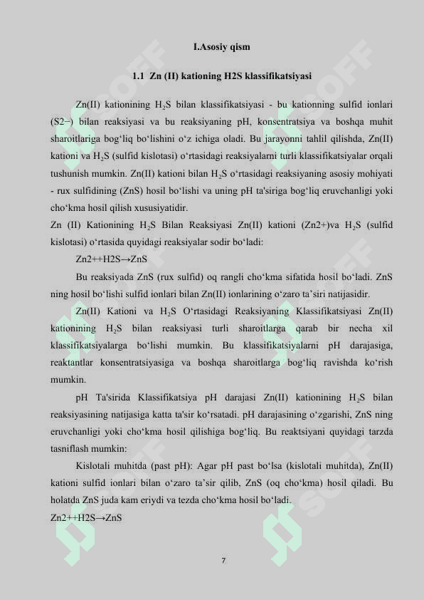 Rux (II) kationing analitik kimyosi 7
