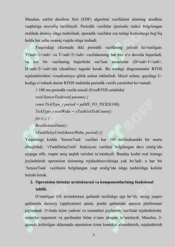 O‘rnatilgan operatsion tizimlar amaliy tahlili 5
