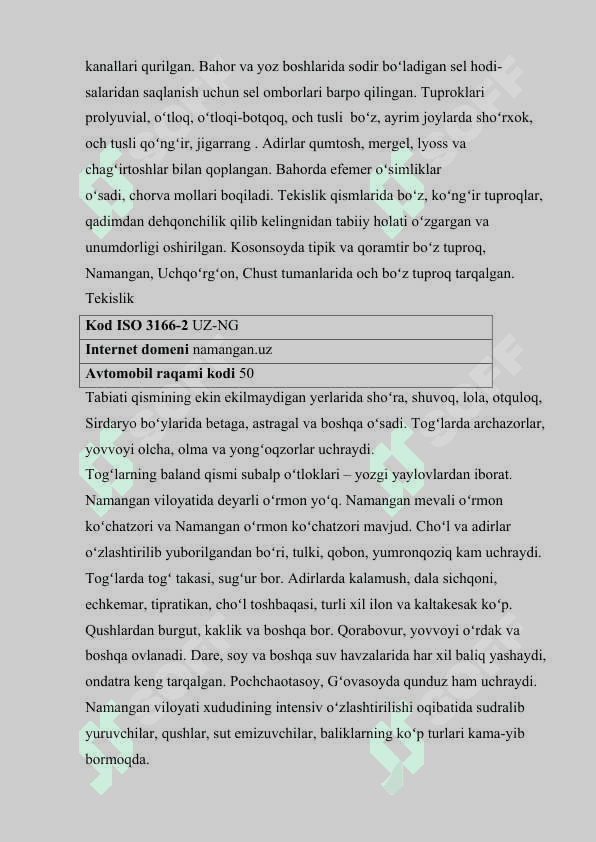 Namangan viloyatining ma’muriy - hududiy tarkibi va ijtimoiy iqtisodiy rivojlanish xususiyatlari. 5