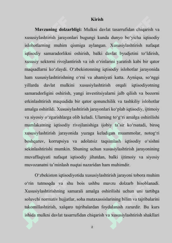 Xususiylashtirish 2