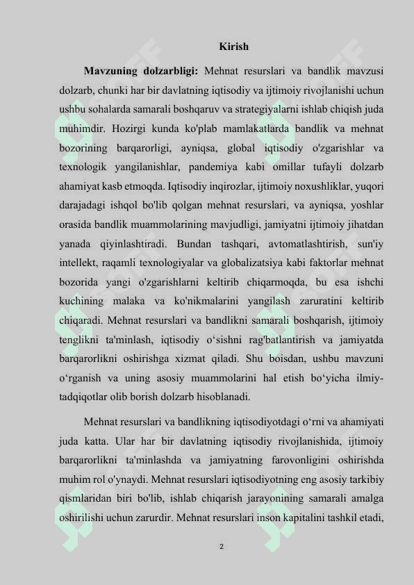 Mehnat resurslari va bandlik 2
