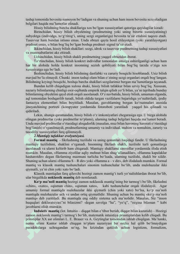 Mantiq Tafakkur shakllari tushuncha hukm mulohaza 2