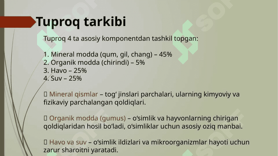 Tuproq va uning tarkibi 4
