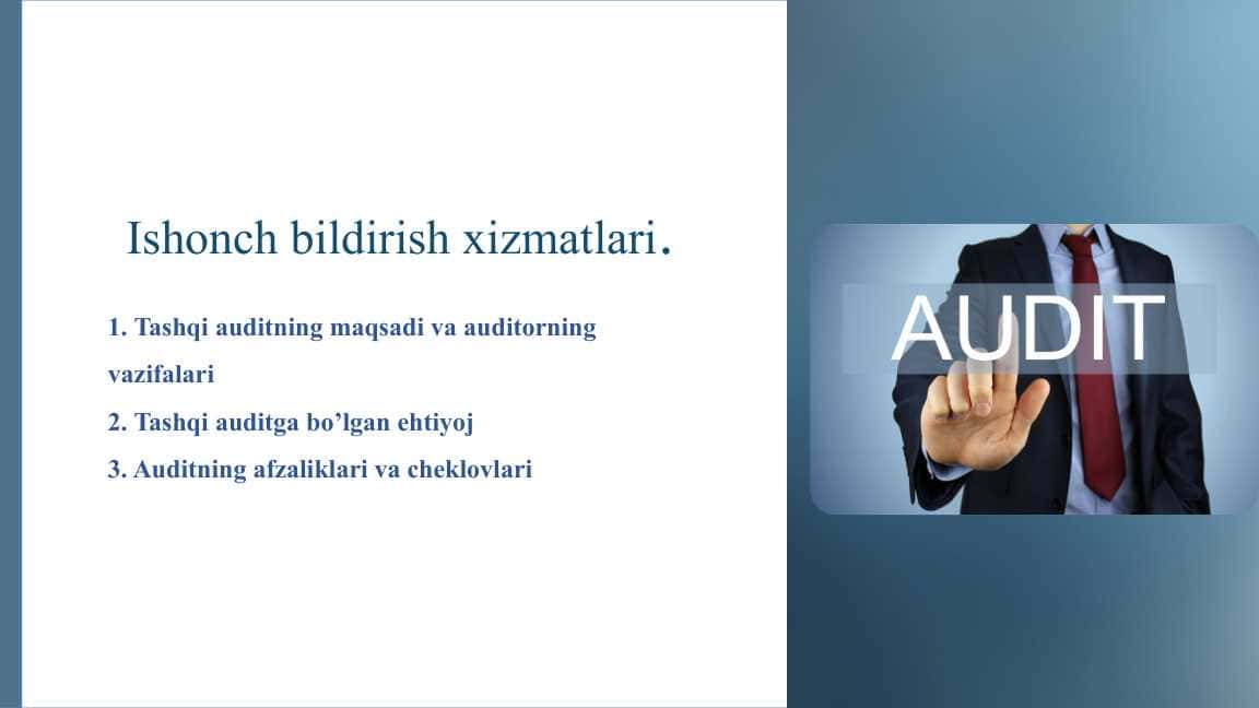 Ishonch bildirish xizmatlari.