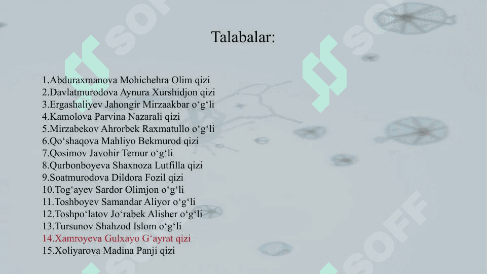 Zamburugʼli kasalliklar, patogenezi va laboratoriya tashhisi 2