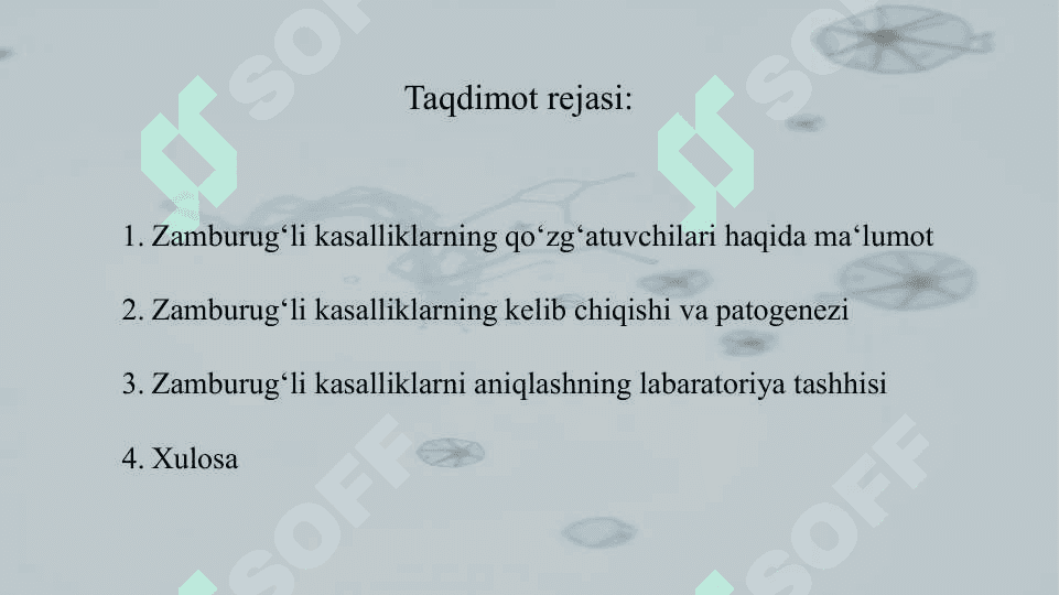 Zamburugʼli kasalliklar, patogenezi va laboratoriya tashhisi 3