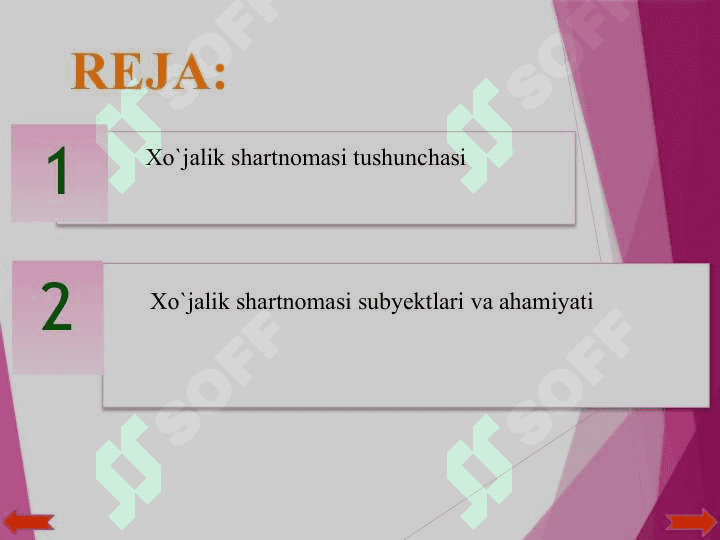 XO`JALIK (TADBIRKORLIK) SHARTNOMALARI 2