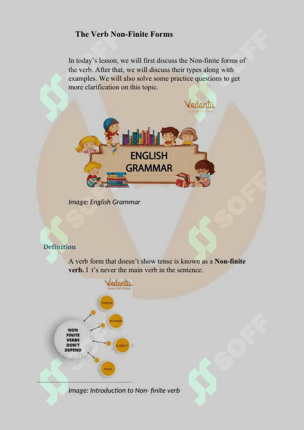 Non-finite forms of the verb. 3