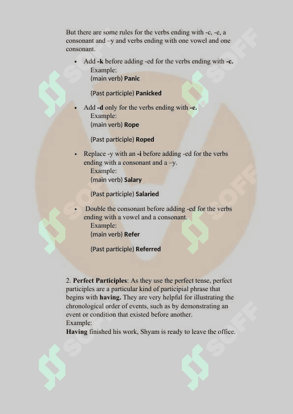 Non-finite forms of the verb. 7