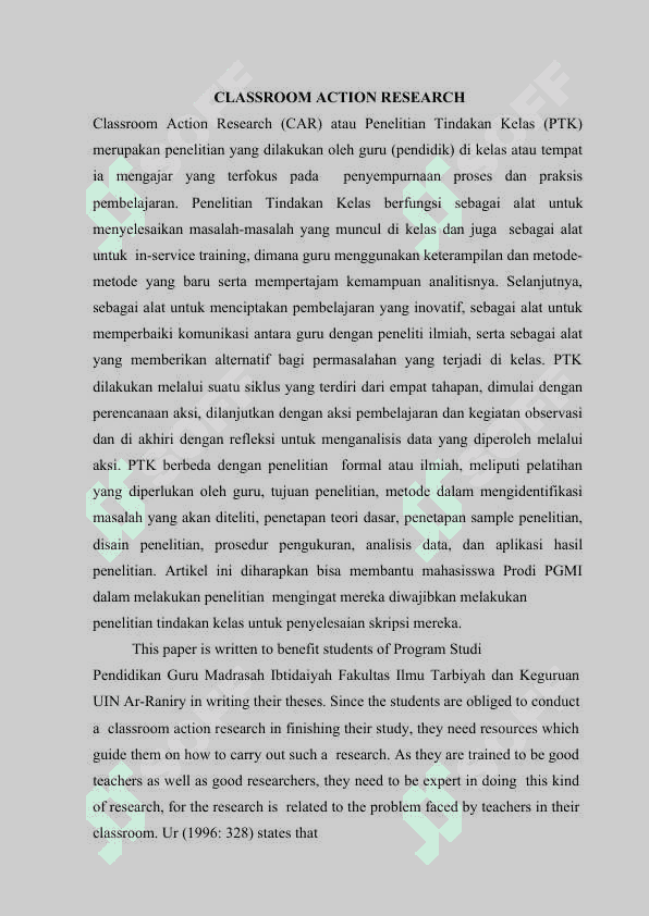 Classroom research stages 2