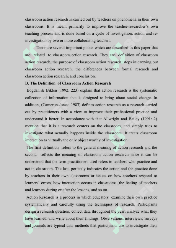 Classroom research stages 3