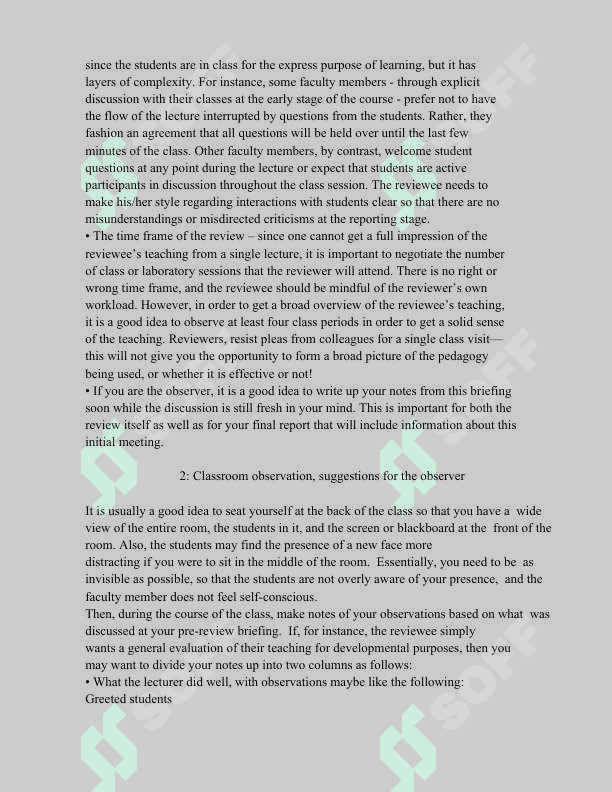 Course observation stages (pre-observation, while-observation, post-observation) 3