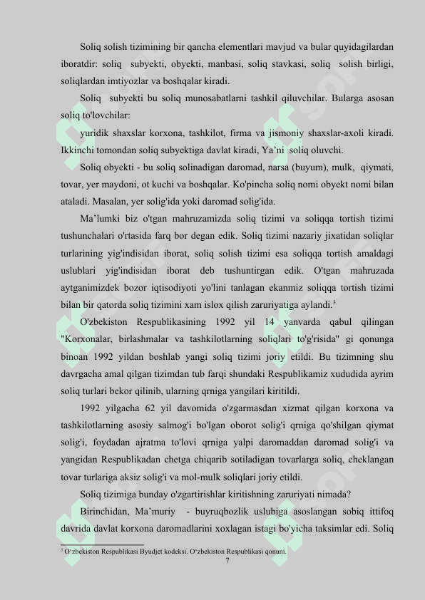 O'ZBEKISTONDA SOLIQ SIYOSATI 7