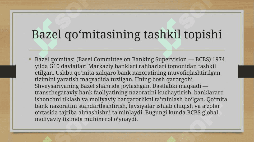 Bank nazorati bo‘yicha Bazel qo‘mitasi 3