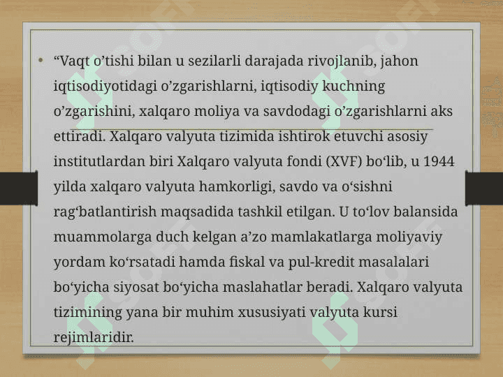 Xalqaro valyuta tizimi va siyosati 5