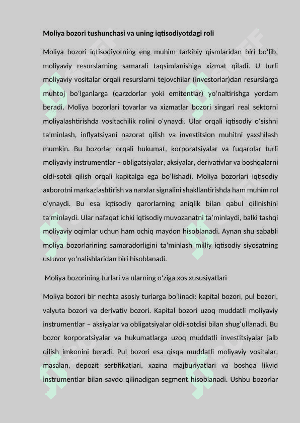 Moliya bozori taxlili 3