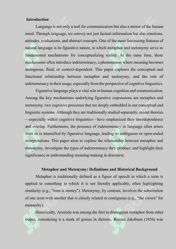 Metaphor-Metonymy Relations. Types of Indeterminacy 2