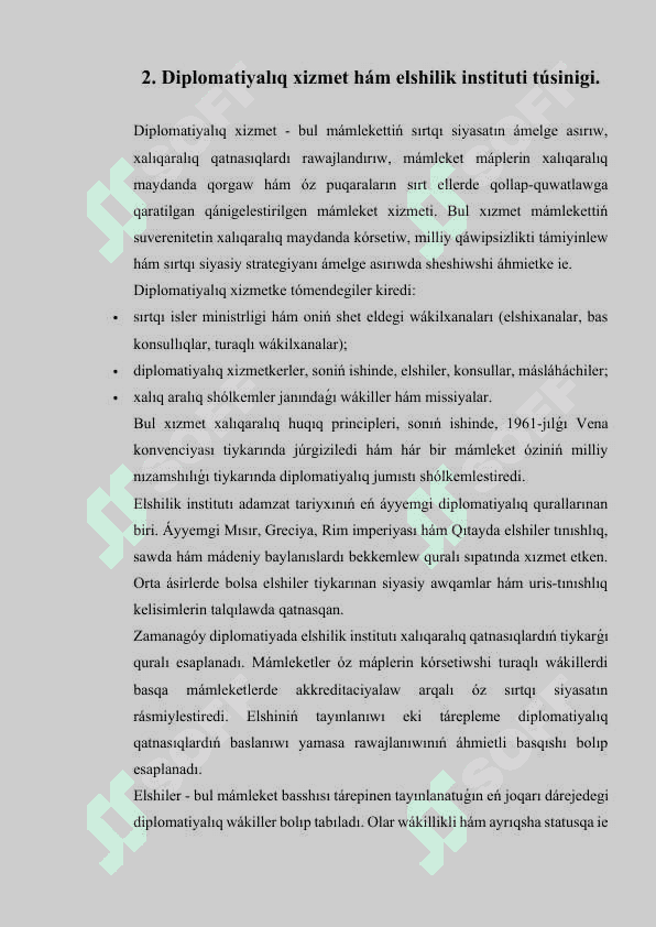 Ózbekstanda ayrıqsha hám tolıq huqıqlı elshilerdi tayınlaw tártibi. 4