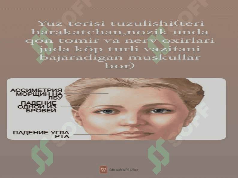 Yuz sohasi jarahotlariga ishlov berish. 2