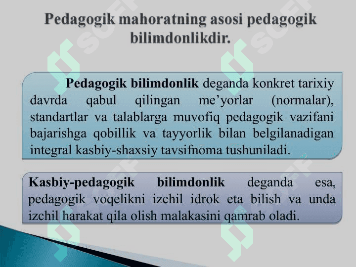 PEDAGOGIK MAHORAT HAQIDA TUSHUNCHA, UNING O‘QITUVCHI FAOLIYATIDA TUTGAN O‘RNI VA AHAMIYATI 8