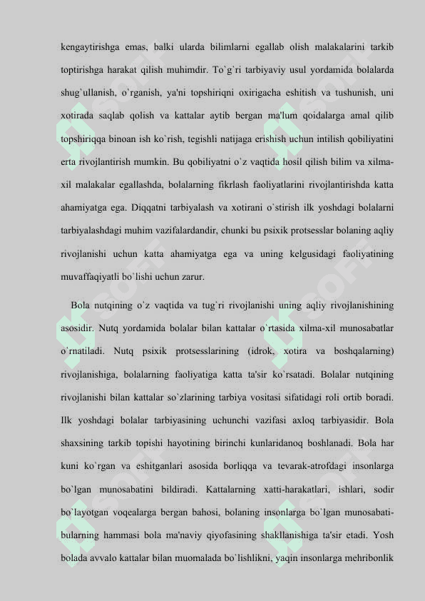 Maktabgacha ta`lim muassasasida pedagogik jarayonni tashkil etish 5