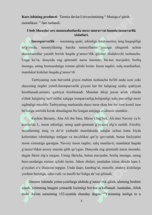 Shaxslar aro munosabatlarda insonvarlik xislatlari , Pedagoglar va o’quvchilarning  bir-biriga xurmat bilan qarashlari. 3