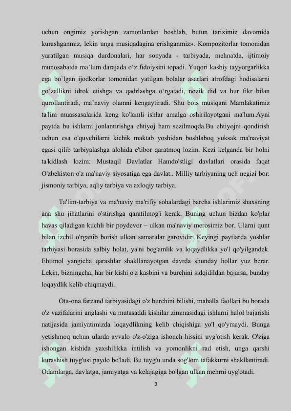 O'ZBEK KOMPOZITORLARI VA BASTAKORLARI ASARLARI 3