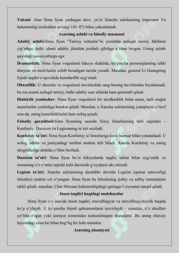 Sima Syan va uning “Tarixiy xotiralar” asarini o‘rganish 26 4