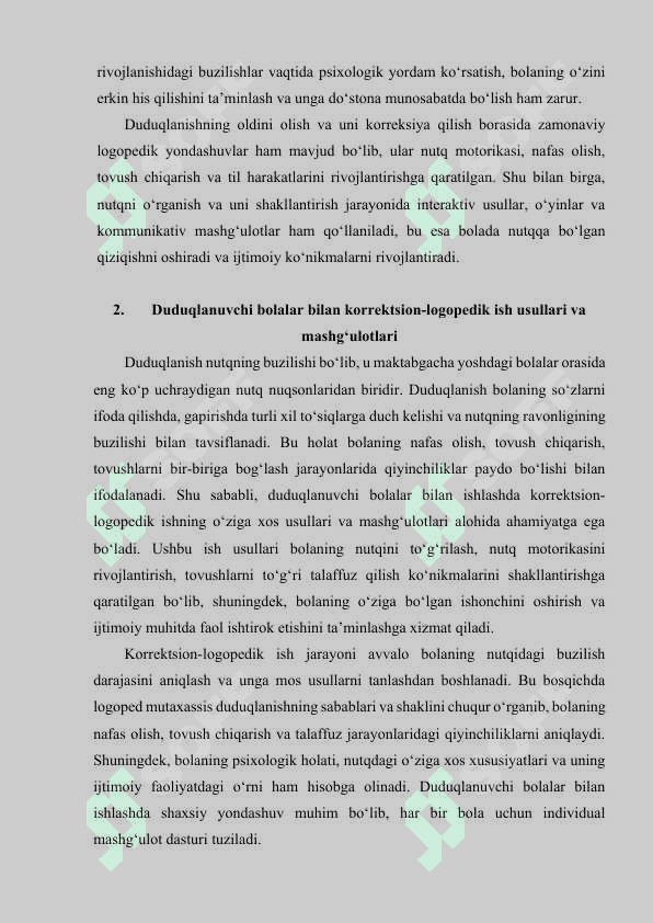 MAKTABGACHA YOSHDAGI DUDUQLANUVCHI BOLA NUTQINI TOG‘RILASH VA SHAXSINI TARBIYALASH BO‘YICHA LOGOPEDIK ISHNING ASOSIY YO‘NALISHLARI 4