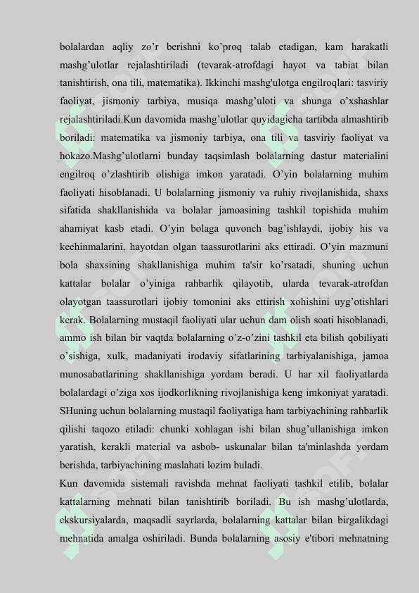Maktabgacha ta'lim muassasasida ta'lim-tarbiya ishlarini rejalashtirish 6