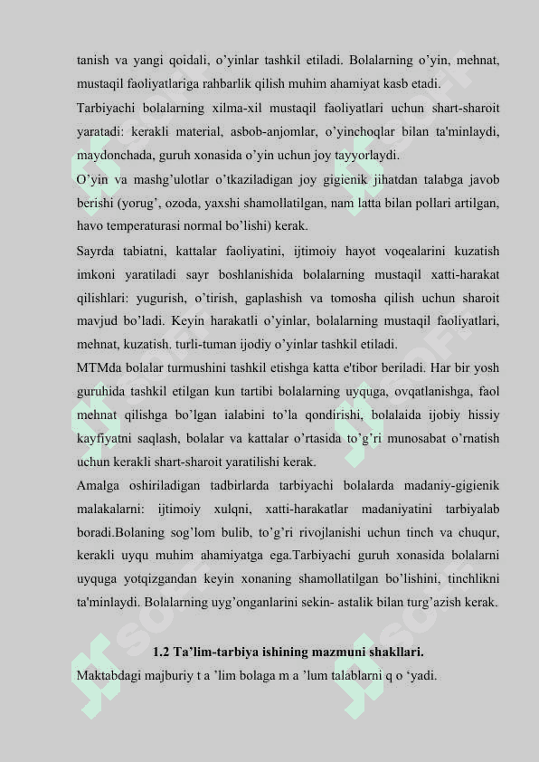 Maktabgacha ta'lim muassasasida ta'lim-tarbiya ishlarini rejalashtirish 8