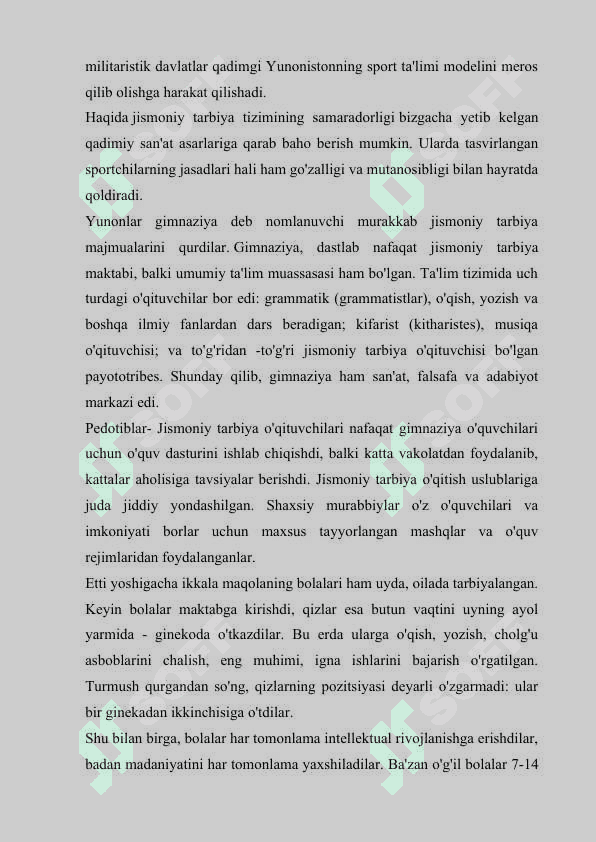 Qadimgi Yunoniston va Rimda jismoniy tarbiya 6