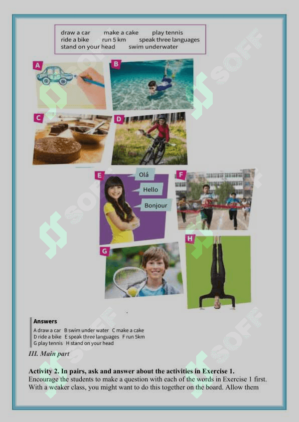 7-sinflar uchun  ingliz tili fanidan dars ishlanma What can people do 3